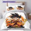 Son Goku Pattern Bedding,Quilt Set Quilt Cover Pillowcase Home Birthday Gift (1 * duvet cover + 2 * pillowcase, without core)