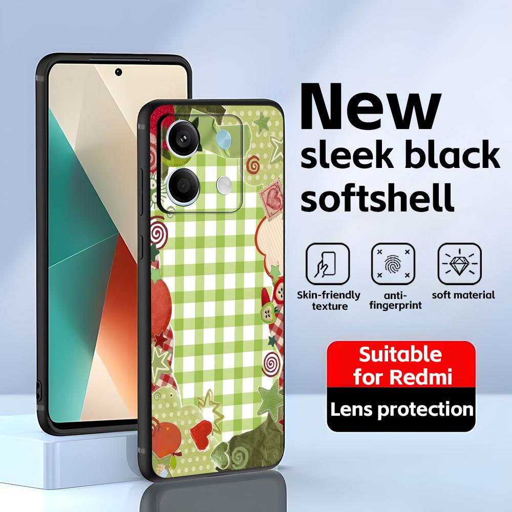 Fruit Art Images Phone Case For Redmi Note 14 13 12 11 Pro Plus S 5G 14C A3 Soft Black Phone Cover