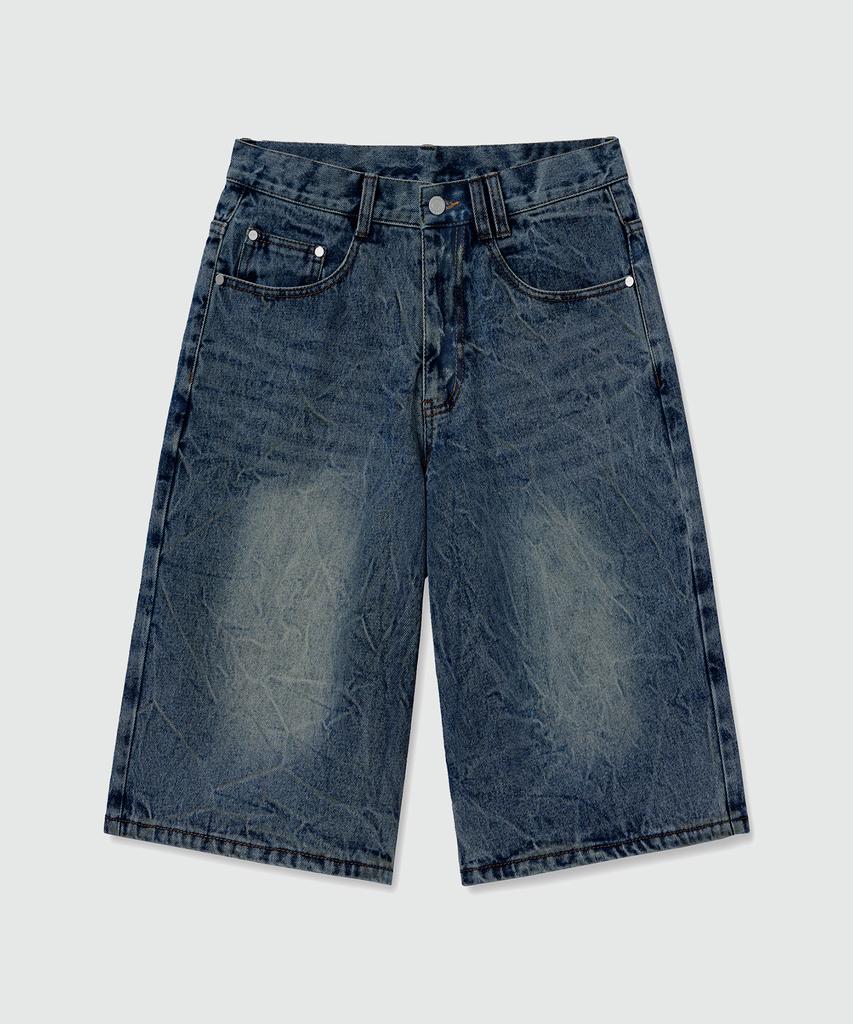 DECET Cr Wide Denim Shorts Dcpt035Crblueb