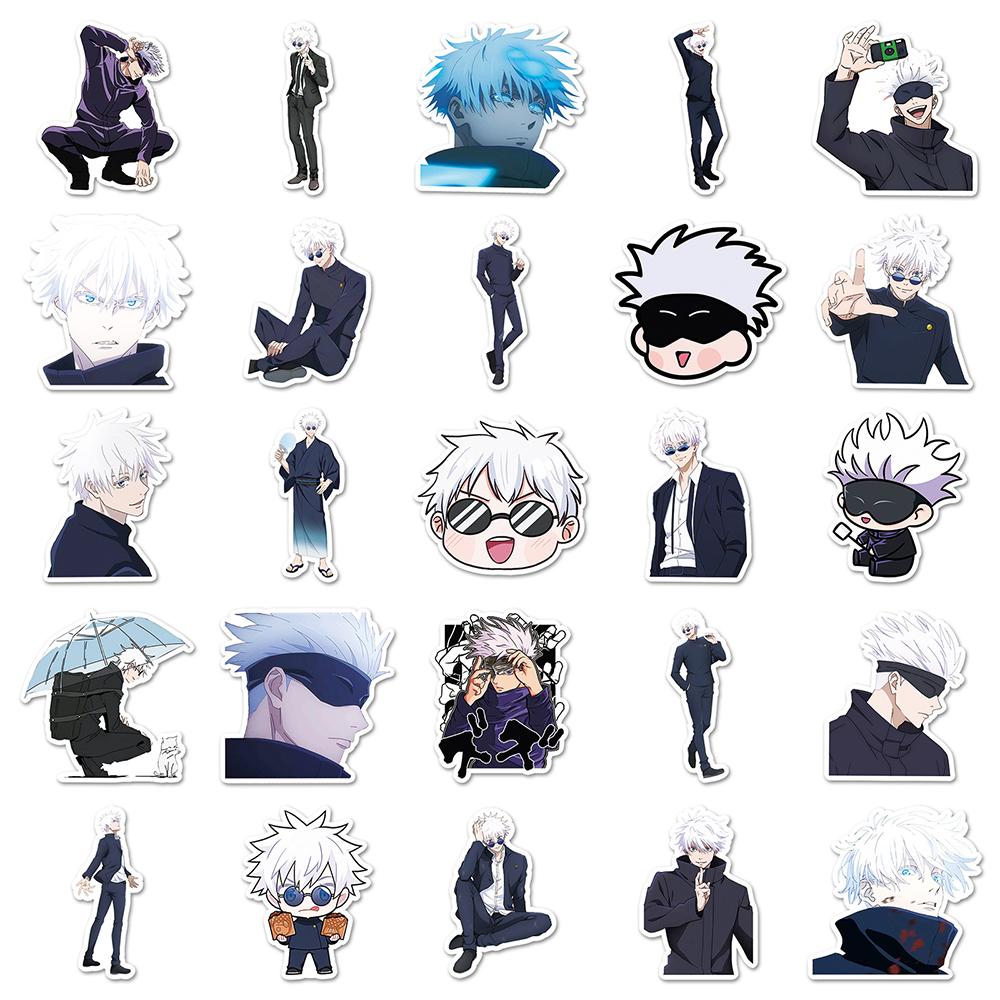 10/30/50ks Gojo Satoru Anime Jujutsu Kaisen Samolepky Kreslená Postava Obtisky Poznámkový blok Telefon Kytara Cool Samolepka Dekorace Hračka