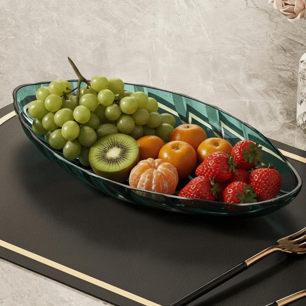 Thickened Leaf Shape Snack Serving Dish Large Capacity Fruit Plate Candy Tray Dinning Table