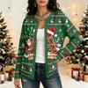 Women's Long Sleeve Christmas Print Cardigan Sweater, Casual Open Front Outerwear for Holiday