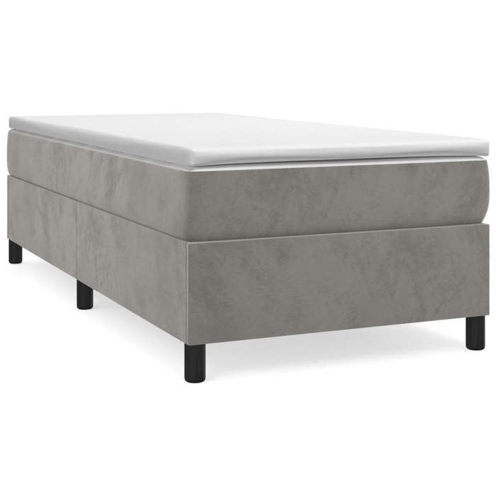 Cadre de lit avec matelas - Maison Exclusive - Velours gris clair - 90x190 cm - Relaxation maximale