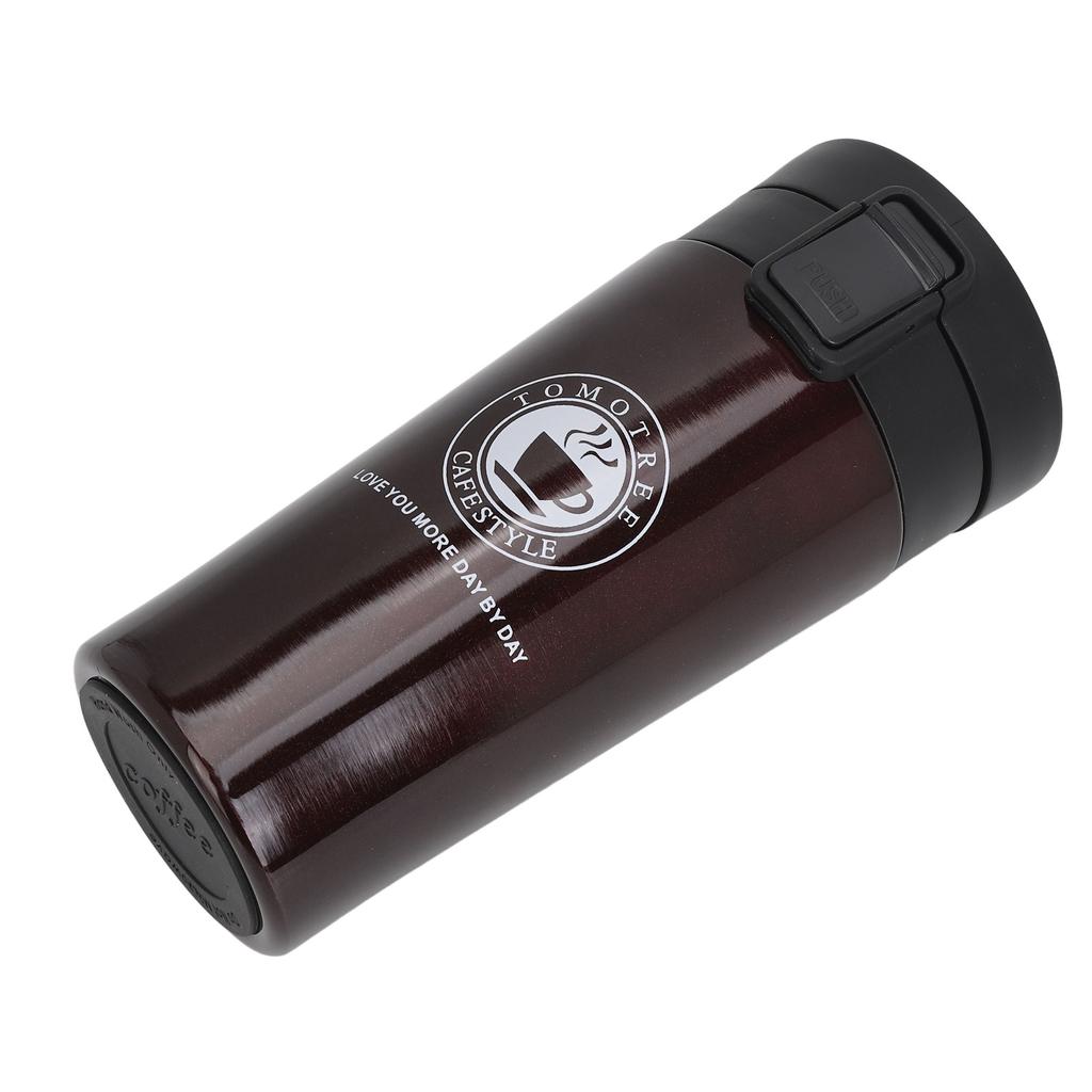Insulated Coffee Cup Dual Layers Stainless Steel Portable Snap Flip Lid Insulated Coffee Bottle Coffee 380ml