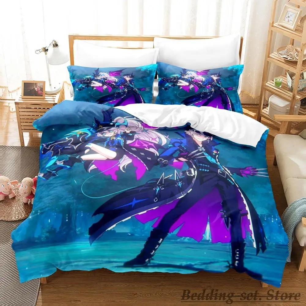 Coolt Spel Elsword Sängklädesset Enkelt Twin Full Queen King Size Sängset Vuxen Barn Sovrum Påslakan Set Anime sängkläder Säng