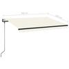 Automatic Awning with LED Lights & Wind Sensor 350 x 250 cm Cream