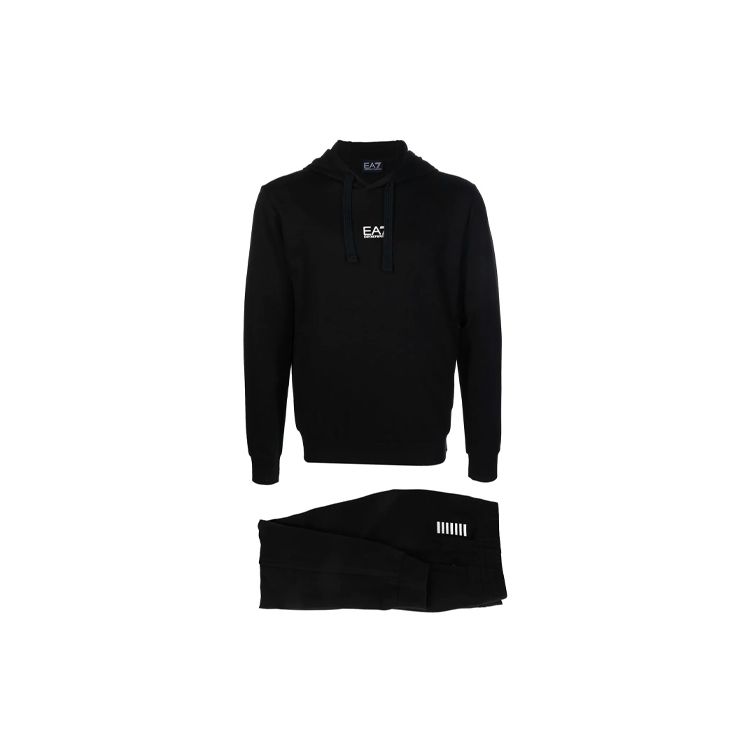 Emporio Armani EA7 Letter Logo Printed Hoodie Set Men hoodies Black 8NPV81-PJ05Z-1200 M