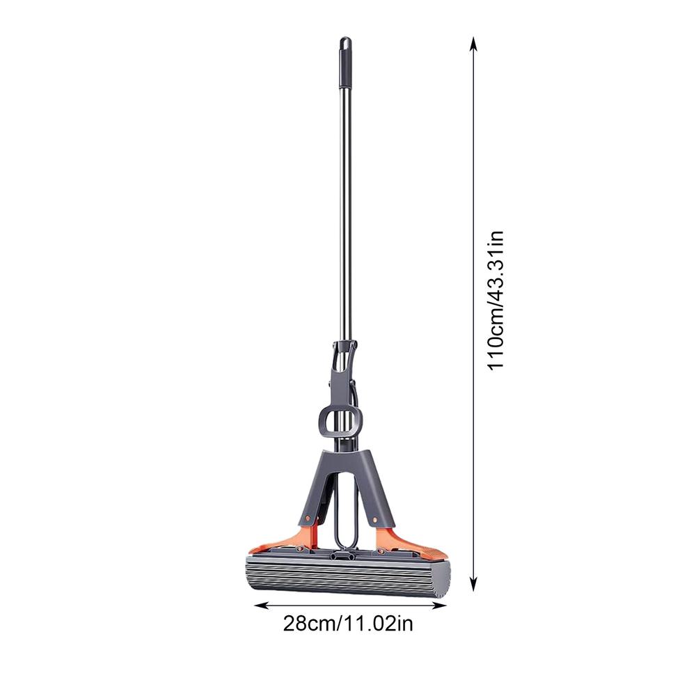 Floor Roller Mop Adjustable Handle Floor Roller Mop In PVA Sponge Efficient Cleaning Absorbent Sponge Mop For Hardwood Tile
