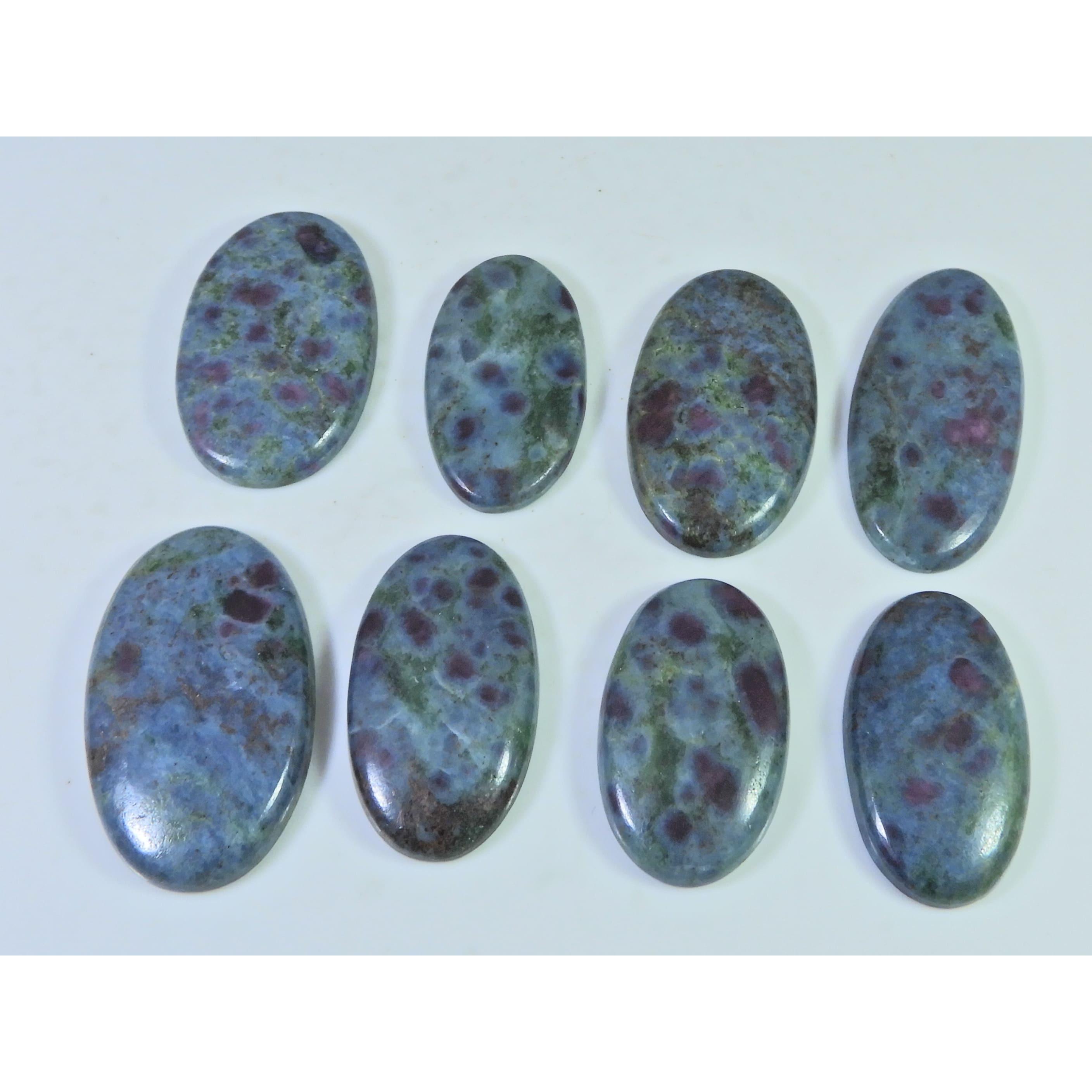 325Cts. Natural Ruby in Kyanite Oval Cabochon Loose Gemstone 08 Pcs Lot C-1304