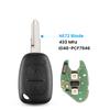 KEYYOU For Renault Traffic Master Vivaro Movano Kangoo Remote Key Fob 2 Buttons 433MHz ID46 Chip Transmister NE73 VAC102 Blade