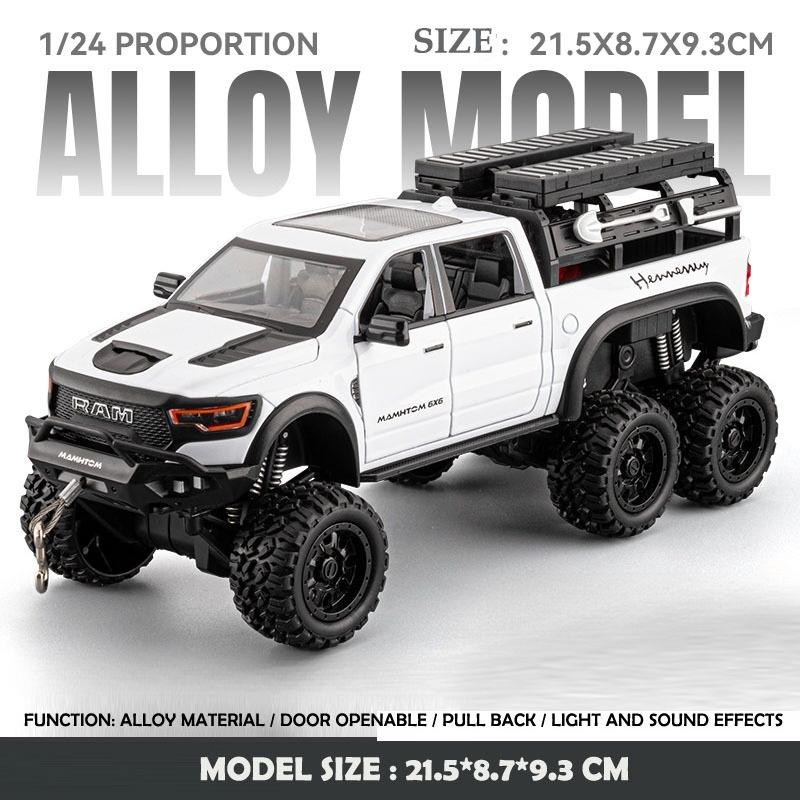 

Diecast 1/24 Ram Mammoth 1000 Alloy Car Model Simulation Pickup Truck Off-road Vehicle Model Boy s Toy Collection Ornament Gift белый