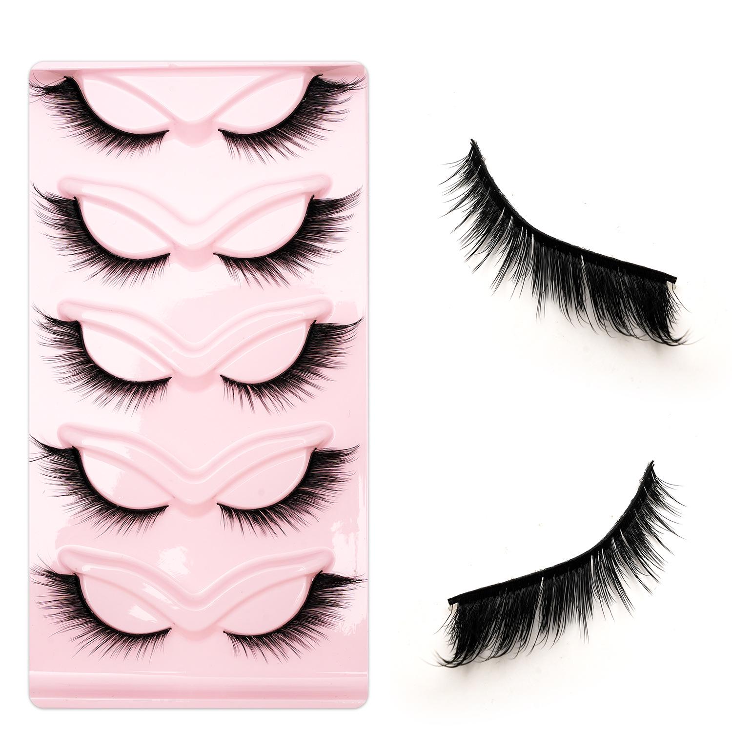 

Европейский и американский стиль густые, загнутые накладные ресницы «лисий глаз» - 5 пар