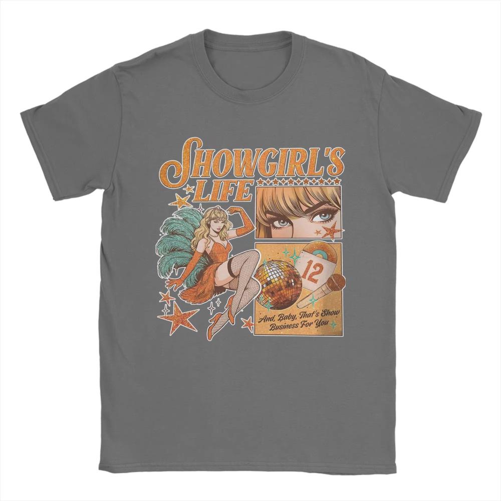 Vintage The Life of A Showgirl Album T-Shirts for Men Women Round Neck Cotton T Shirts Tee Shirt Printing Clothing