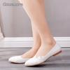 Plus Size 35-43 Women's White Lace Wedding Flats Pointed Toe Low Heel Bridal Shoes Elegant Slip on Loafers Zapatos De Mujer