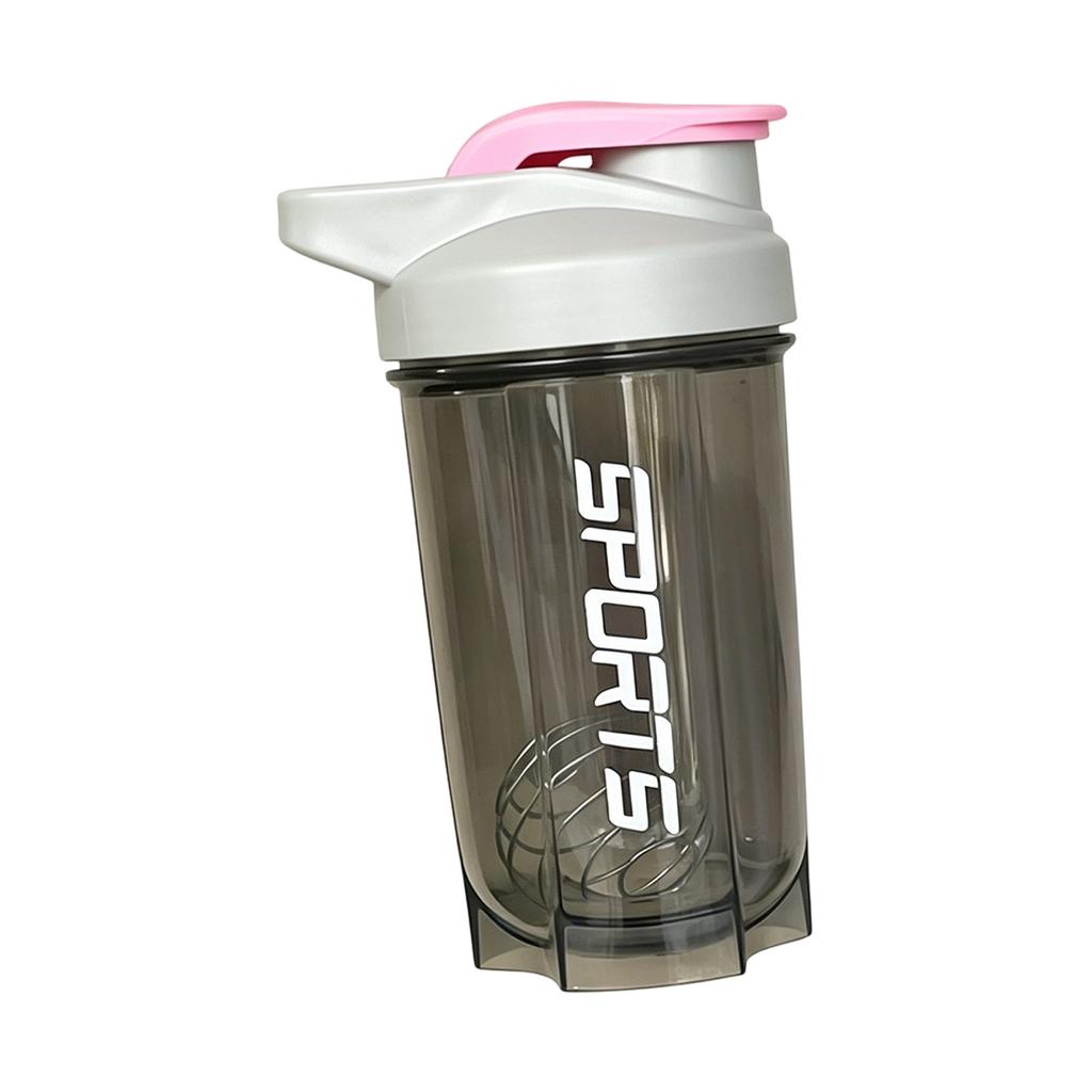 500ML Portable Sports Shaker Bottle with Measurement Scale and Handle Leak Proof Protein Blender Cup for Gym Fitness Outdoor Use