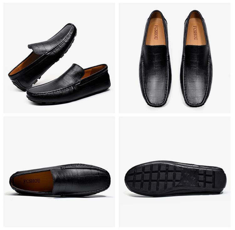 Men's Plus Size Genuine Leather Slip-On Driving Loafers, Soft Sole Moccasins, Sizes 45-47