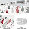 Christmas Shower Curtain For Bathroom, Winter Christmas Tree Shower Curtain Set, Xmas Holiday Home Decorations Tree Snowflake