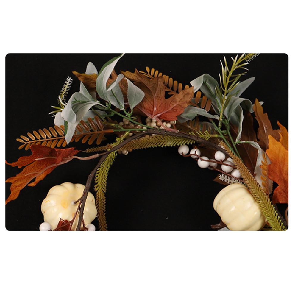 Fall Garland, 6FT Autumn Garland, Pumpkin Berries Maple Leaves Handmade Garland For Home Indoor Outdoor Halloween Thanksgiving Decoration