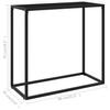 Console Table Black 80x35x75 Cm Tempered Glass