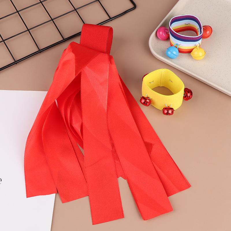 Children'S Wrist Elastic Ribbon Performance Rainbow Wrist Strap Stage Performance Wrist Bell