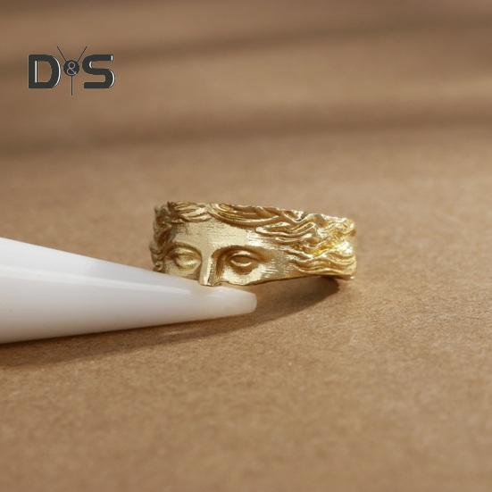 Inel unisex din aliaj lustruit cu jumătate de față, zeiță Venus, inel de deschidere reglabil pentru întâlnire de petrecere, bijuterii pentru degete de viață ocazională