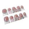 Sweet Kawaii Cat Butterfly Knot Press-On Nails Short Duckbill French Style Ice-Transparent Glitter Acrylic Tips