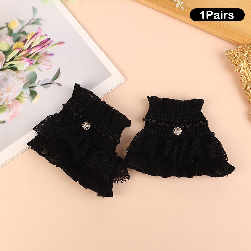 1Pair Nail Po Glove Nail Art Lace Fake Pleated Cuff Manicure Props