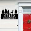 Unique Country Style Metal Elk Address Marker Customizable Fir Trees Durable Wall Art Home Entrance Patio Gift