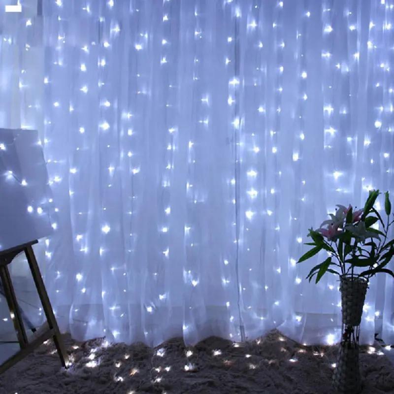 3M LED Curtain Lights USB Window Curtain Waterfall Fairy Light for Home Room Bedroom Christmas Party New Year Decoration Outdoor