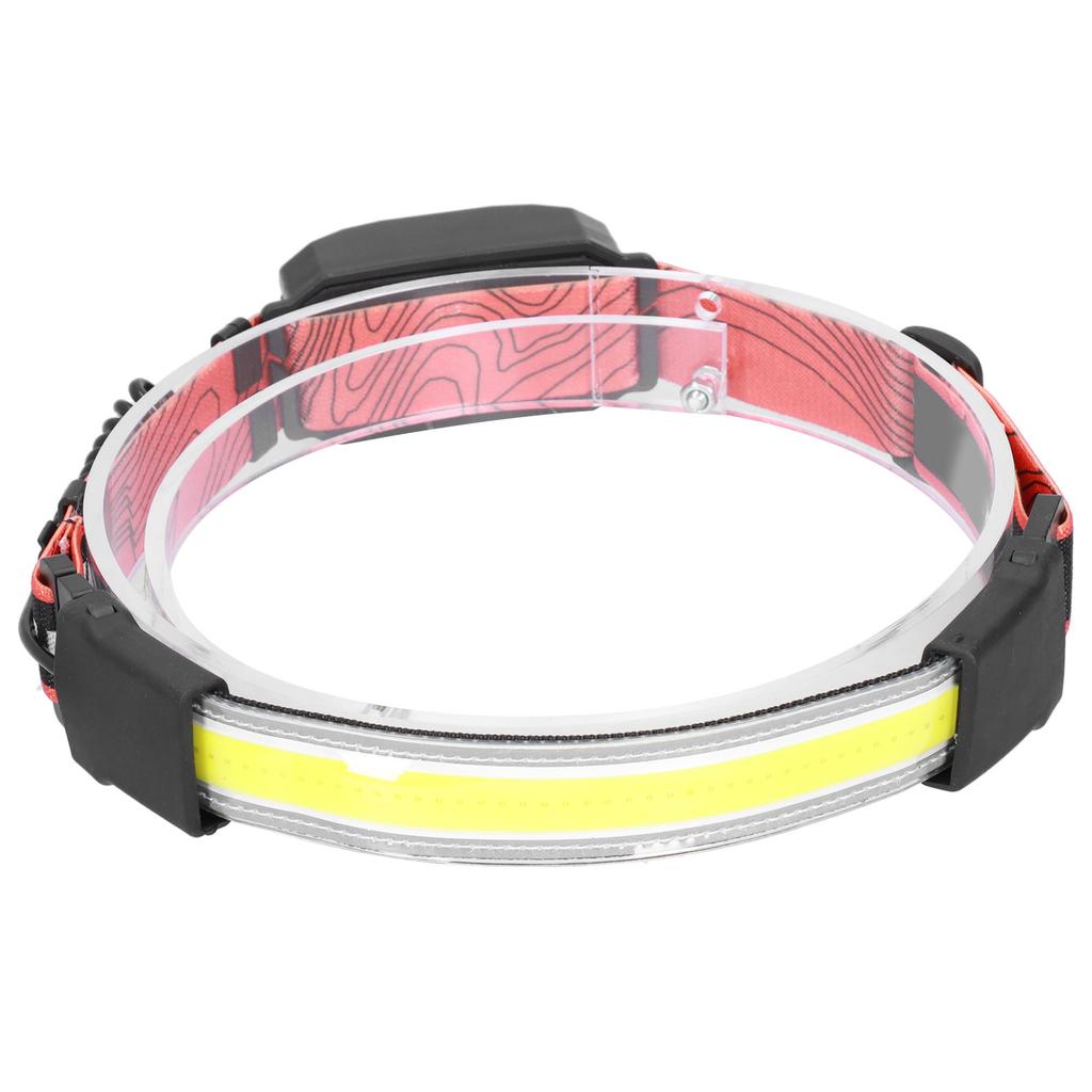 Lampada frontale COB LED con 3 modalità di illuminazione Ricarica USB per Pesca all'aperto Corsa Campeggio