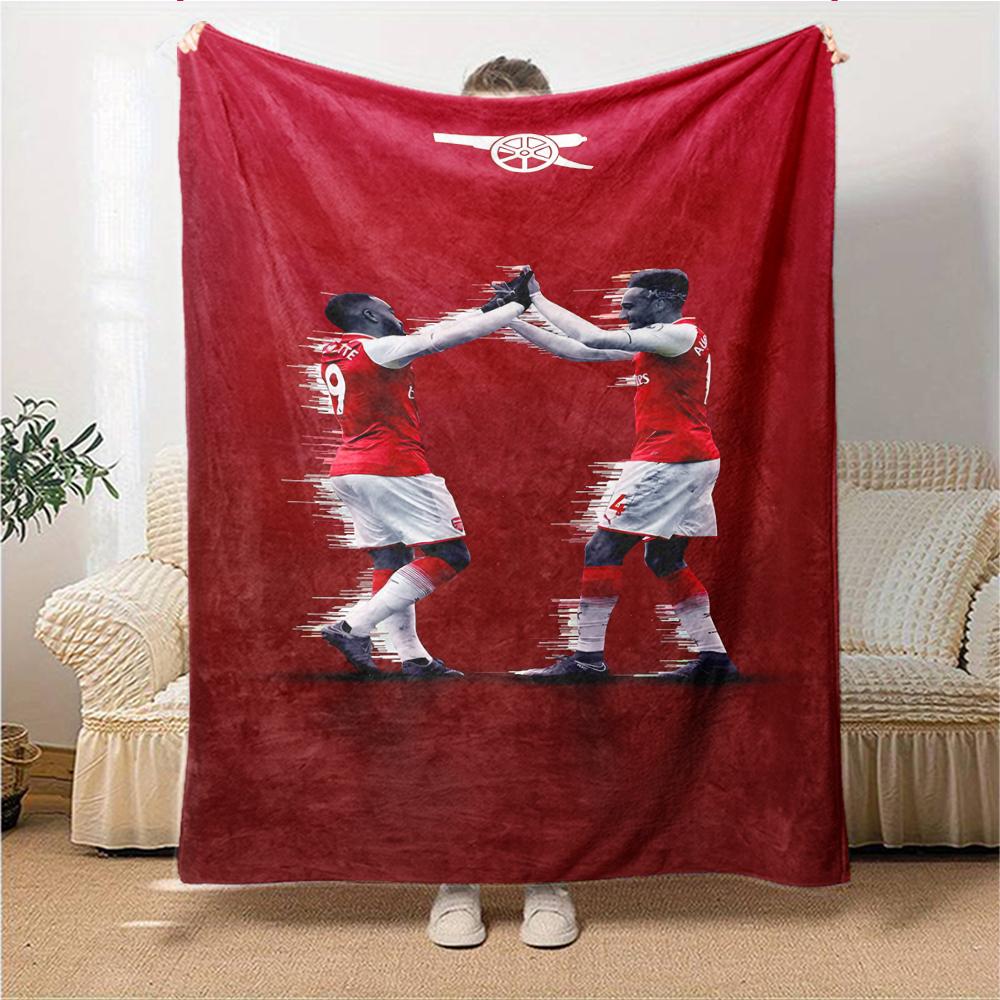 Coperte con stemma dell'Arsenal Football Club in flanella stampata, traspiranti, calde, da divano per casa, ufficio, copriletti 0708a25