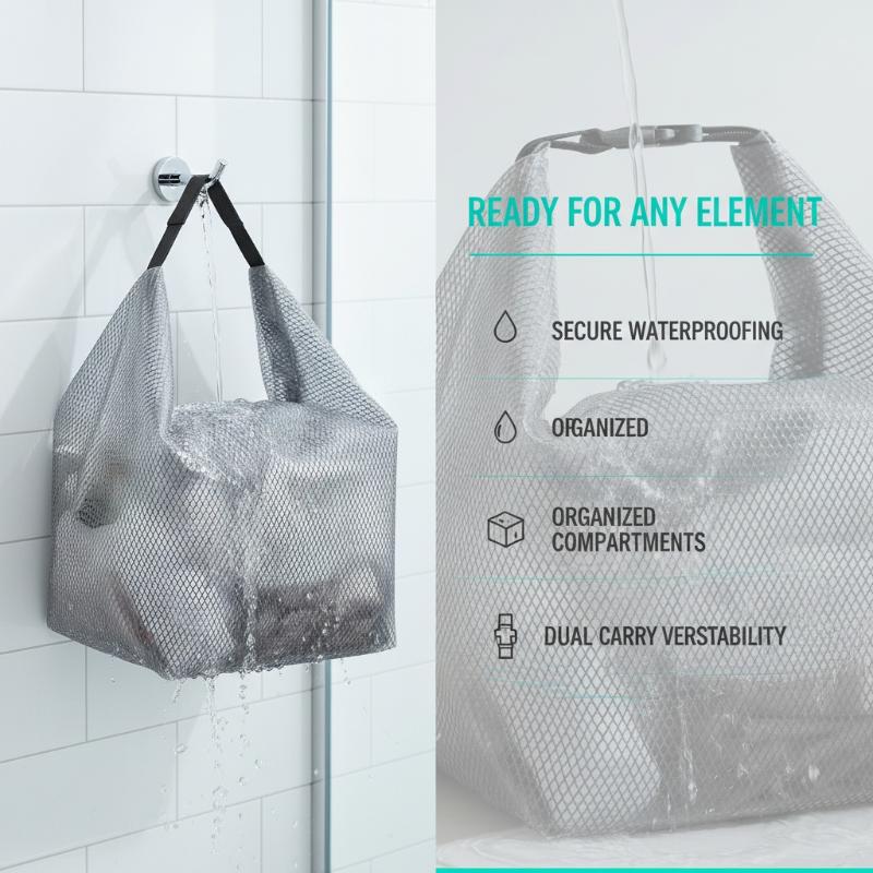 New Mesh Waterproof Cosmetic Bag Portable Portable Cosmetic Storage Bag Large Capacity Transparent Wash Bag Travel Storage Bag