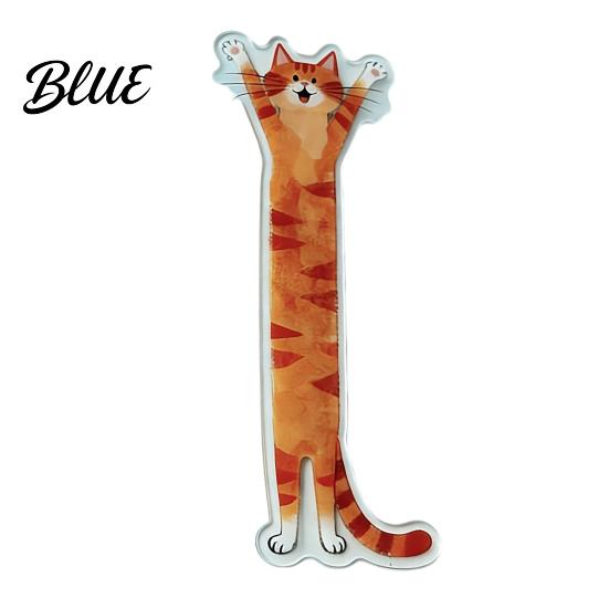 Cartoon Cat Bookmark 5Pcs Acrylic Long Bookmark Book Mark for Reading Women