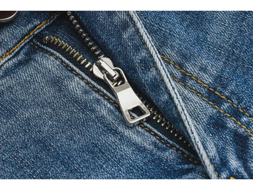 Men's Light Blue Ripped Patch Slim Fit Jeans - Hip Hop Style, Slightly Elastic, European & American High-Street Fashion