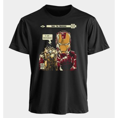 Herren- und Damen-T-Shirts Iron Man Sommer Amerikanisch Frühling und Herbst Neu Übergroß Sportlich Lässig Kurzärmlig