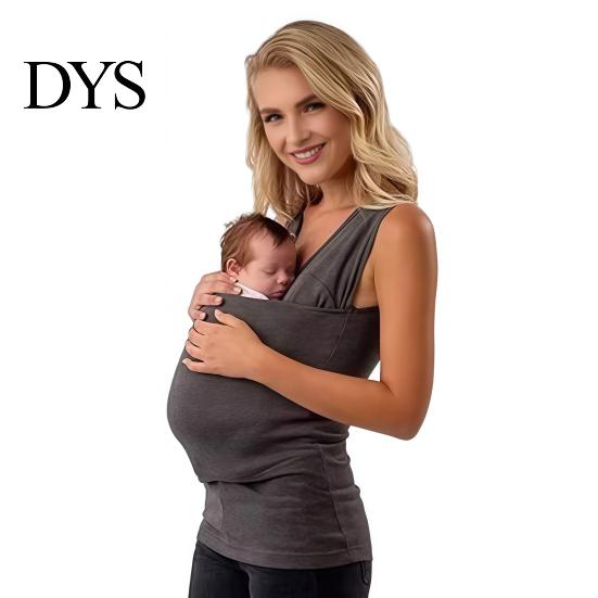 Stretchy Tank Top Baby Carrier Kangaroo for Mom, V Neck Infant Wrap Top, Breathable Sleeveless Shirt with Pocket Holding