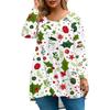 Women's Fashionable Casual Long Sleeved Plus Size  Print Top Plus Size Floral Print Top