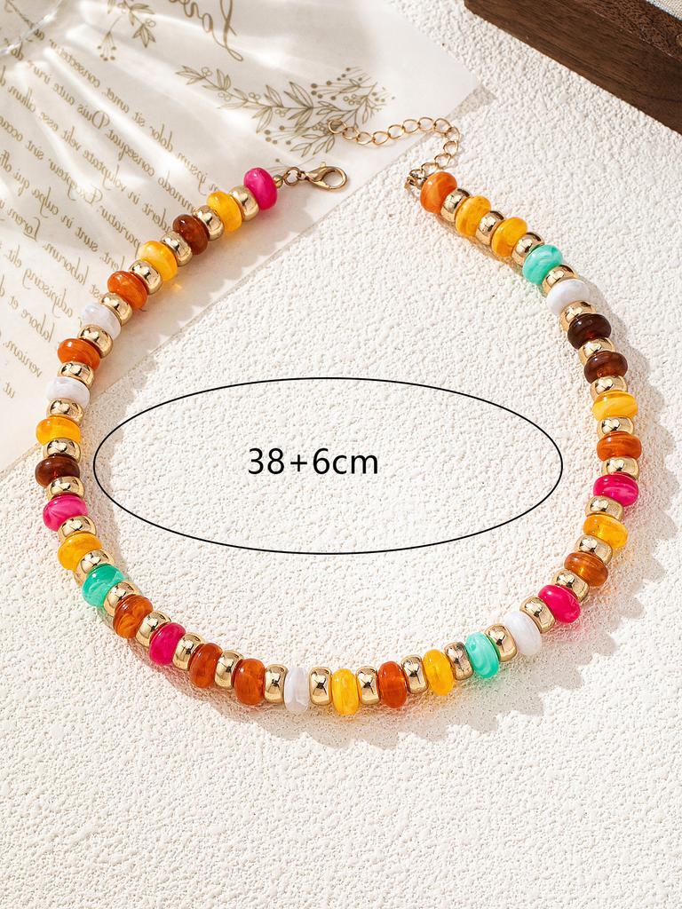 European American Trend Simple Personality Handmade Colorful Beads Necklace Elf Costume Accessories Small Jewelry For Women
