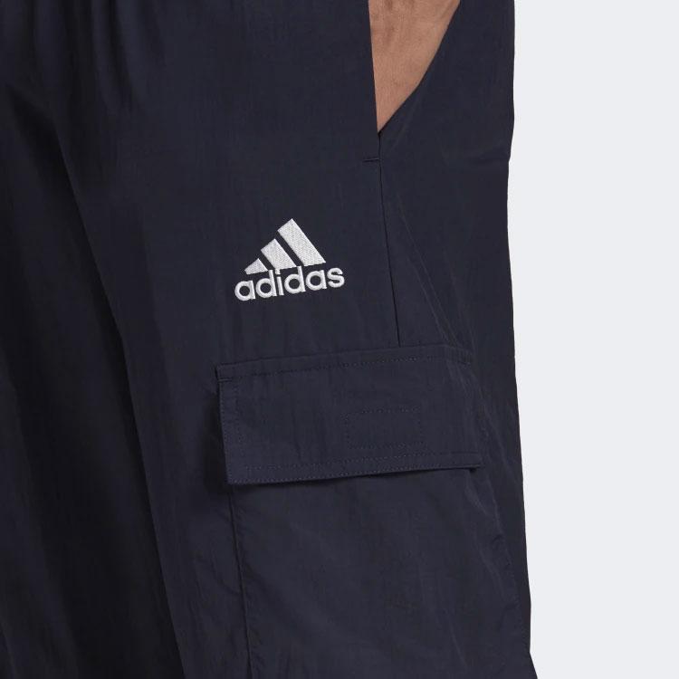 Adidas Solid Color Logo Cargo Joggers Men Bottoms Blue HE1860