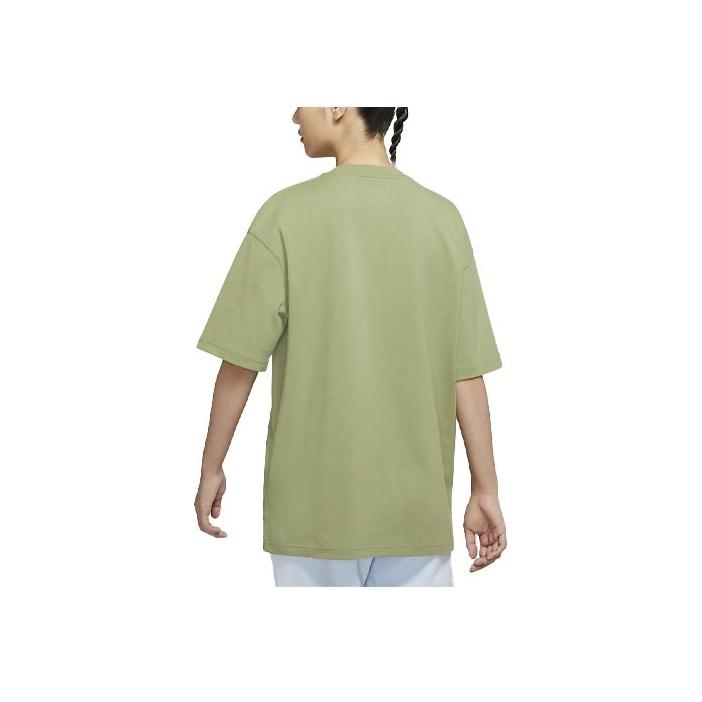 Jordan Logo Round Neck Pullover Short Sleeve Drop Shoulder T-Shirt Women T-Shirt Olive-Green DM5308-399