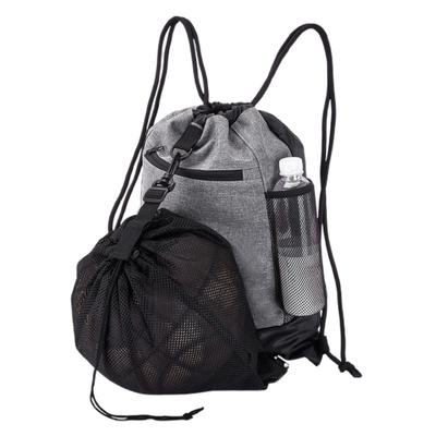 Drawstring Basketball Backpack Foldable Gym Bag with Detachable Ball Mesh Bag Sports Sackpack for Soccer Volleyball Baseball Yoga