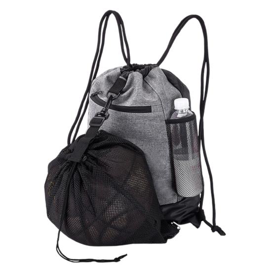 Rucsac de Baschet cu Șnur, Geantă de Gimnastică Pliabilă cu Sac de Plasă Detașabil pentru Minge, Rucsac Sport pentru Fotbal, Volei, Baseball, Yoga