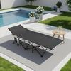 Portable Reinforced Folding Bed With Side Pocket, Black Frame & Black Mattress 190×71×36cm
