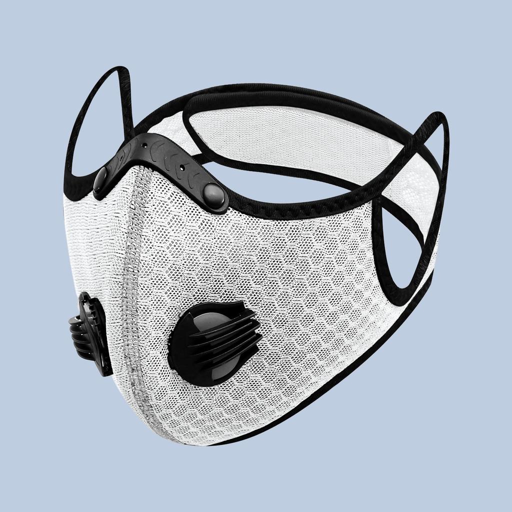 Unisex Windproof Riding Mask with Filters Valves Reusable Face Protection Mask for Walking Cycling Motorcycling