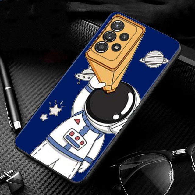 Niedlichen Cartoon Astronaut Hand Fall Für Samsung Galaxy A51 A71 A01 A11 A21 A21s A31 A41 A72 A52 A42 A32 A22 a12 A02 A02s F42 Shell