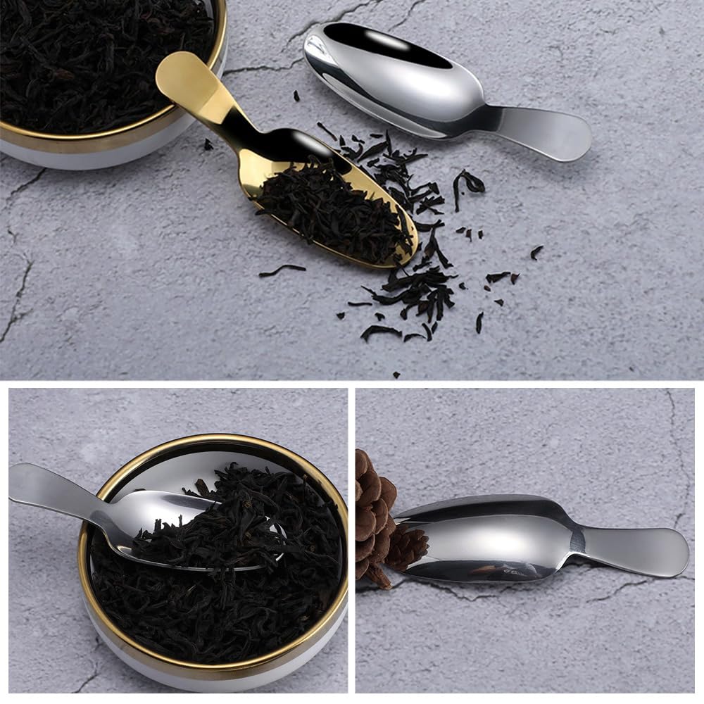 Stainless steel tea canister with airtight seal, blocks light, keeps tea fresh, and is dishwasher safe. A great gift idea.