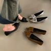 French Kitten Heel Light Mouth Single Shoes Women's Shoes 2025 Spring and Summer New Pointed Temperament Silver Evening Work Shoes