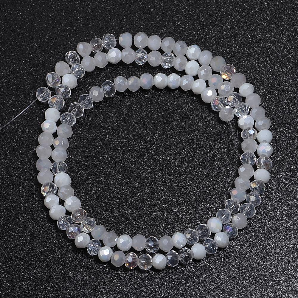 1 Strand 3x2mm Faceted Crystal Beads AB Mixed Color Glass Loose Spacer Bead For Jewelry Making DIY Necklace Bracelet Accessories