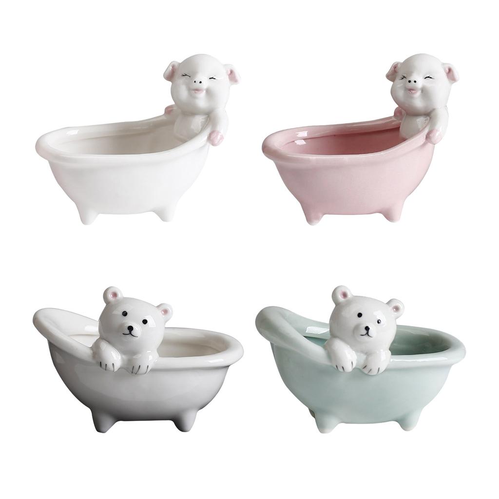Ceramic Fleshy Plant Pot Pig/Bear Planter Plant Flowerpot Ornament for Fleshy Plant Cactuses Container for Home Balcony