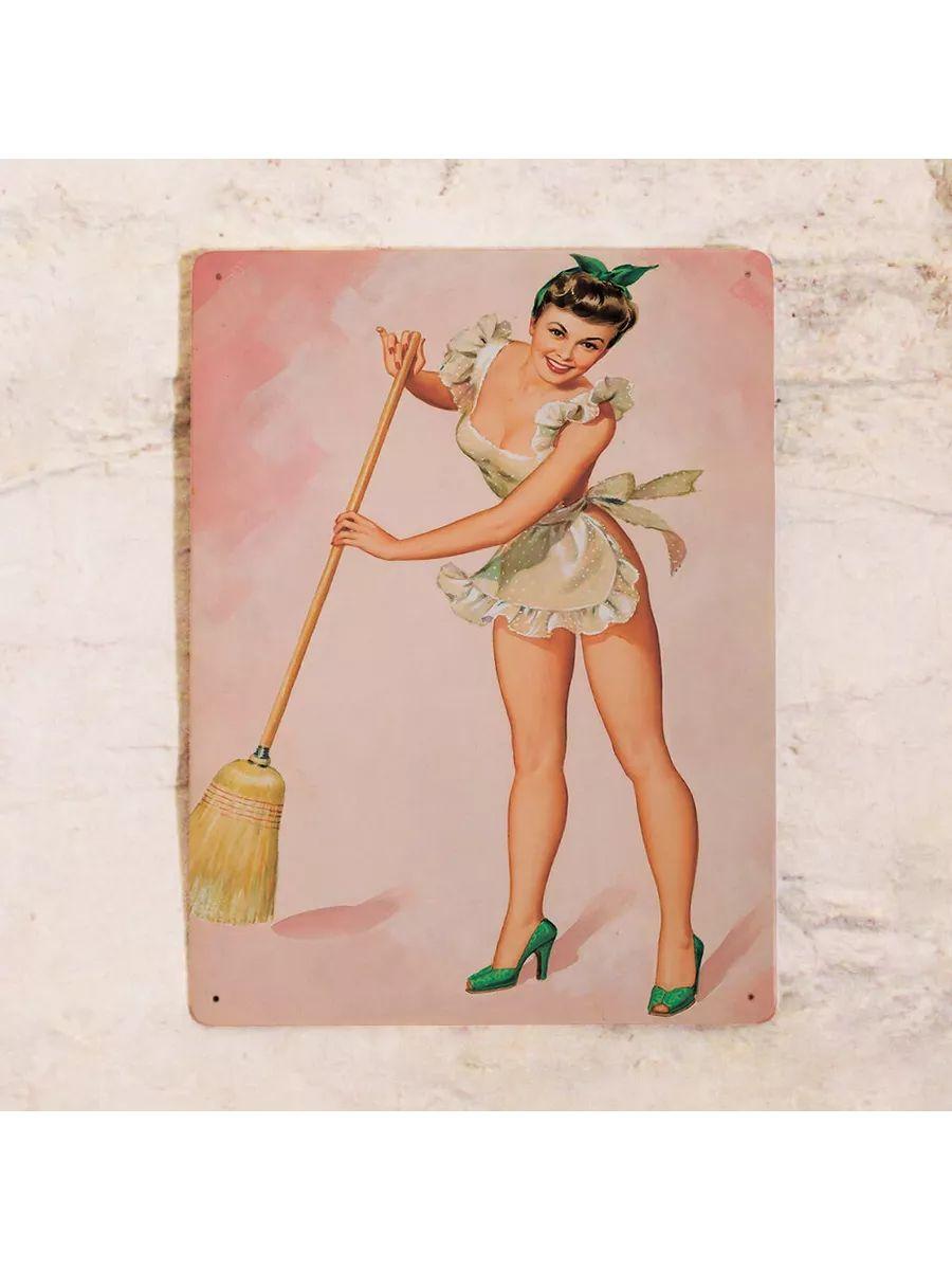 

Cowboy Pin Up Tin Sign 20x30cm, Vintage Western Wall Art Decor